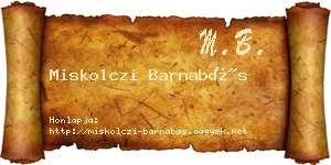 Miskolczi Barnabás névjegykártya